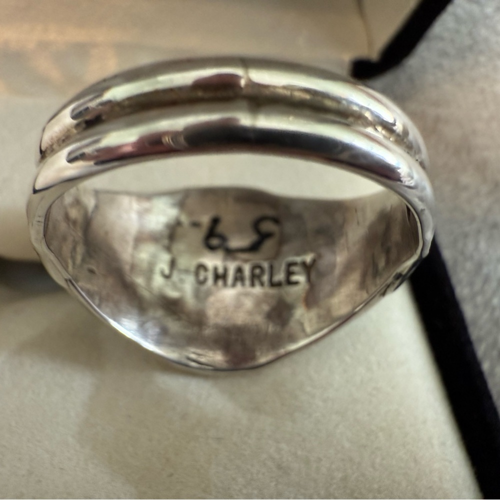 Turquoise Silver Women's Ring. Size 12. - Picture 3 of 4